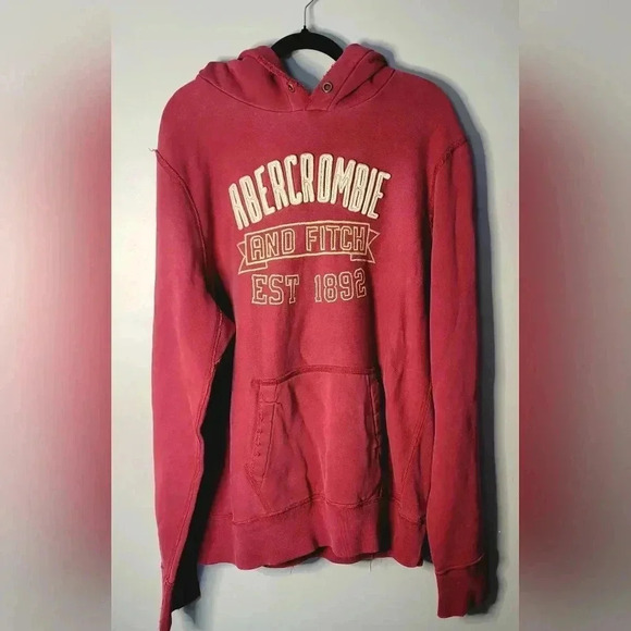 Abercrombie & Fitch Other - VTG Abercrombie & Fitch embroidered Red Hooded sweatshirt Mens XLG